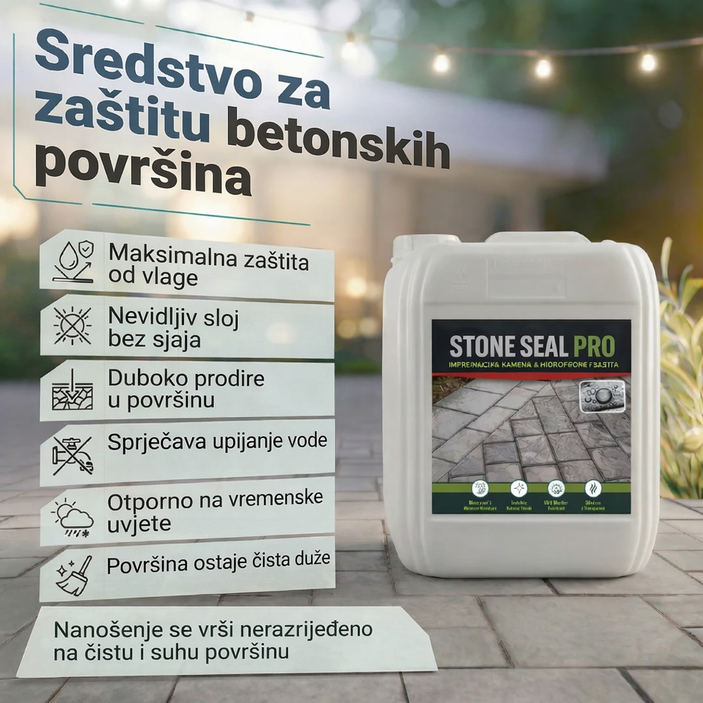 Stone Seal Pro- 2 u 1 zaštita: impregnacija + hidrozaštita | Protiv algi, mahovine i gljivica
