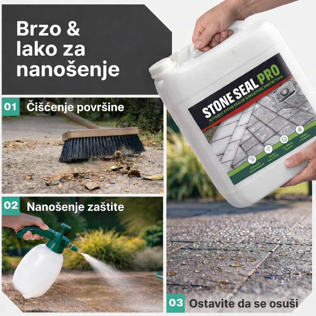 Stone Seal Pro- 2 u 1 zaštita: impregnacija + hidrozaštita | Protiv algi, mahovine i gljivica