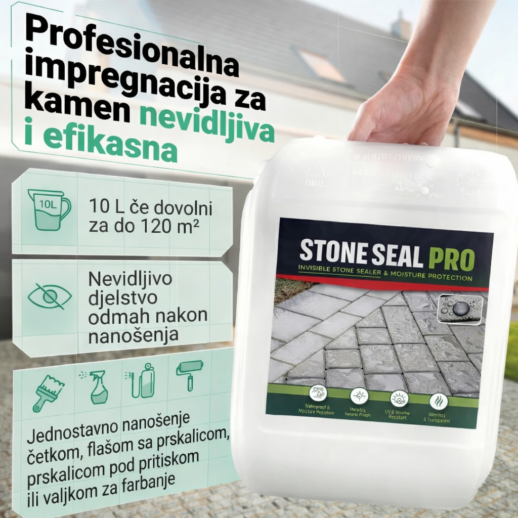Stone Seal Pro- 2 u 1 zaštita: impregnacija + hidrozaštita | Protiv algi, mahovine i gljivica