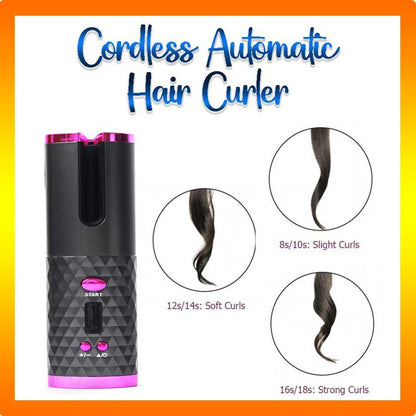 Rotating wireless curling iron