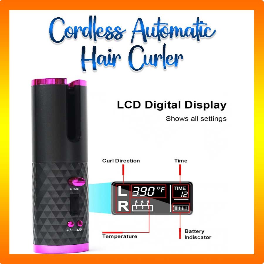 Rotating wireless curling iron